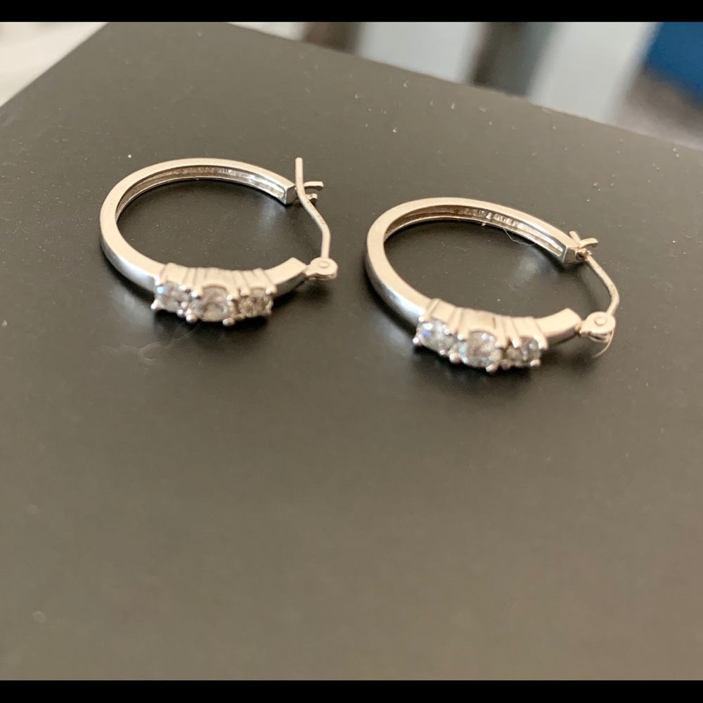 Diamond past present future hoop earrings